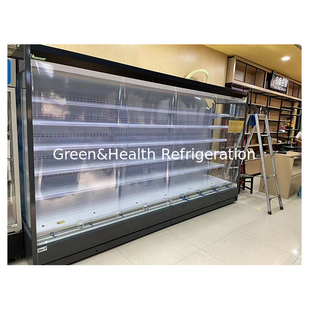 Supermarket Built-In Compressor Powerful Air Conditioning Right Angle Open Freezer
