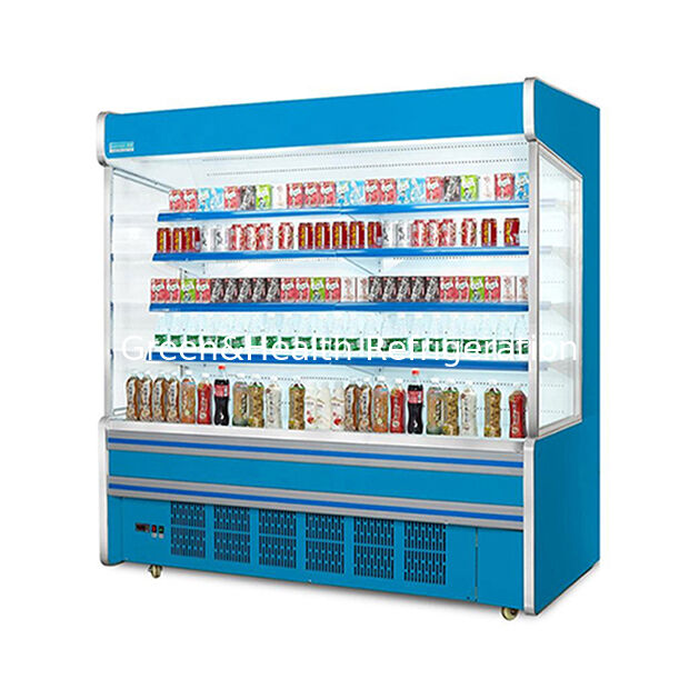 A Five Layer Shelf Product Storage Display Open Type Freezer With Built-In Units