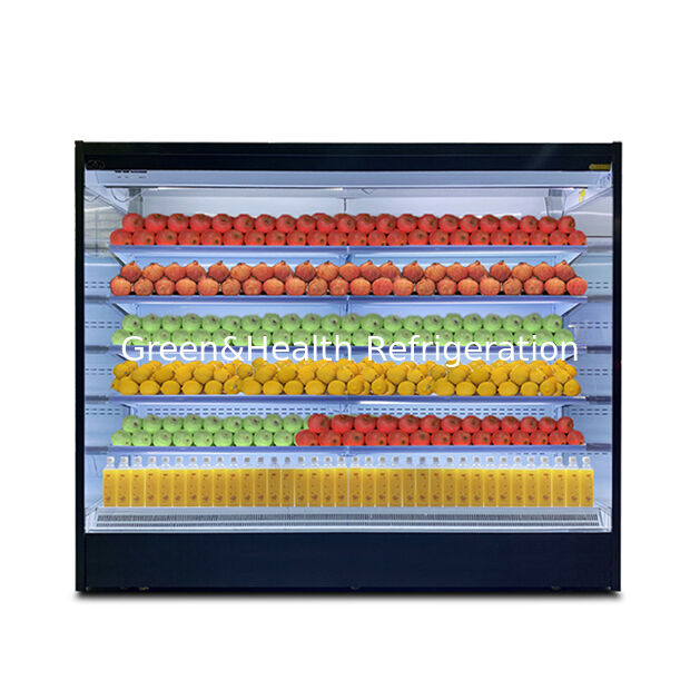 Supermarket/Store Right Angle Five Layer Shelf Fruit And Vegetable Open Refrigerated Freezer