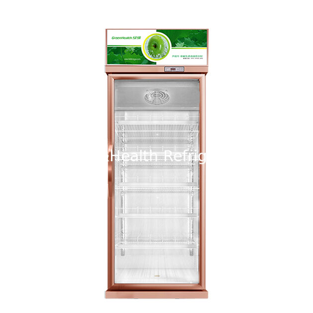 Single Door Champagne Color Luxury Beverage Refrigerated Display Freezer