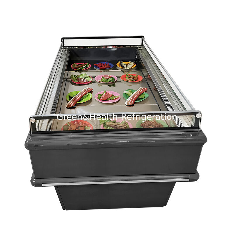 Commercial Top Open Display Chiller Island Freezer 2000x1130x900mm 2-10°C/-15~-18°C 900/1350W for Frozen Food