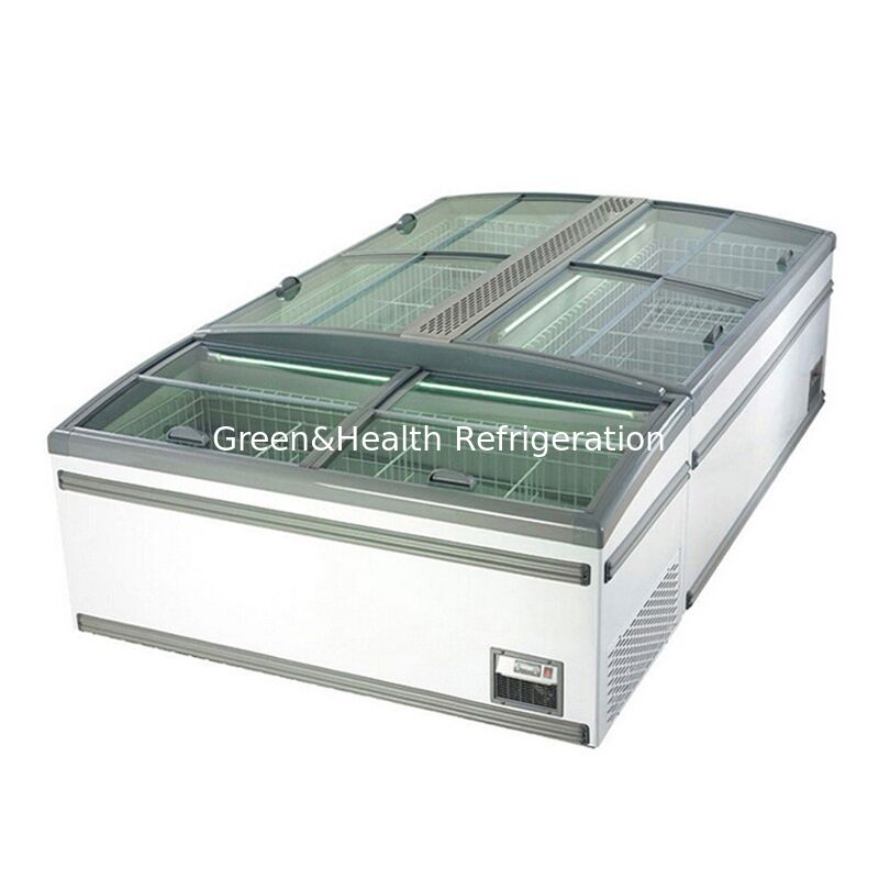 1040L ความจุ กระจกประตูแก้วที่เลื่อนเกาะ Freezer ด้วยอัตโนมัติ defrost สําหรับการใช้พาณิชย์