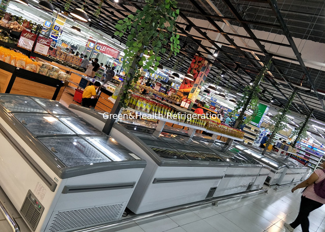 เปิดปลั๊กบนในคอมเพรสเซอร์ Danfoss ซุปเปอร์มาร์เก็ต เกาะ Freezer ตู้เย็นพาณิชย์