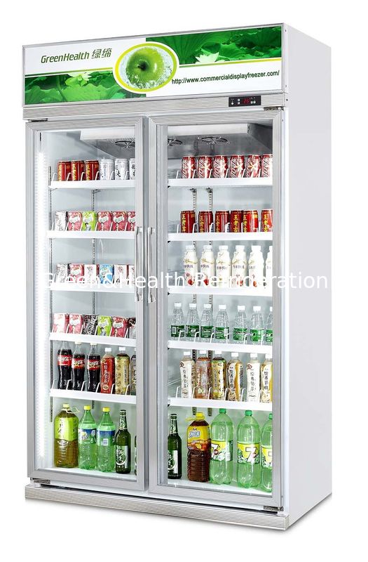 เครื่องเย็นเครื่องดื่มพาณิชย์ขนาด 480L พร้อมเครื่องดันฟอสซ์ และตู้เย็นประตูแก้วที่ควบคุมอุณหภูมิ 0-10 °C