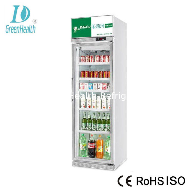 เครื่องเย็นจอแสดงเครื่องดื่ม Pepsi ขนาด 680 ลิตร เครื่องดัน Danfoss และประตูสวิงที่ทําความร้อนปิดด้วยอัตโนมัติ