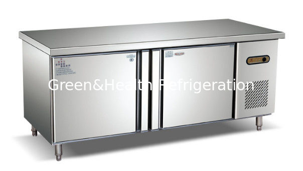 เครื่องทําความเย็นบนโต๊ะทํางานจากสแตนเลสแบบพาณิชย์ พร้อมเครื่องบด Danfoss และลมเย็นสําหรับร้านขนมและโรงแรม