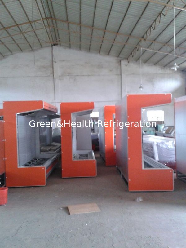 Multideck Open Chiller ผลไม้และผักระบบระบายความร้อนระยะไกลสีส้ม 3M