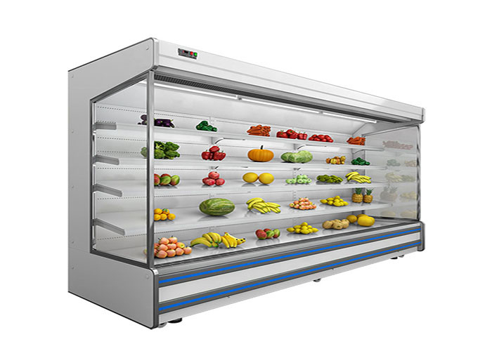 Commercial Multideck Open Chiller ตู้เย็นแสดงเครื่องดื่มแนวตั้ง