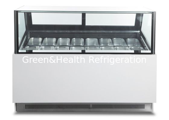 ตู้โชว์ไอศกรีมแก้วสแควร์ -22 องศา 16 รสชาติสำหรับเจลาโต้