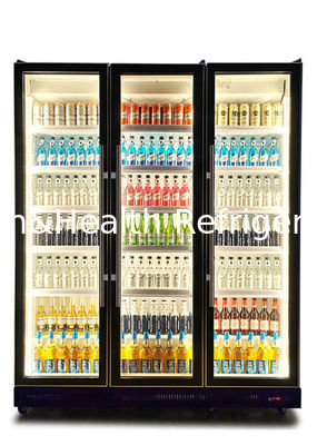 LED Cool Light เบียร์เครื่องดื่มสุราเครื่องดื่มแสดงตู้เย็นเพื่อการพาณิชย์สามสี