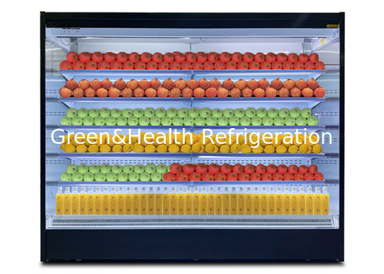 2.5 เมตร Commercial Upright Open Display Chiller ระบบช่องอากาศคู่