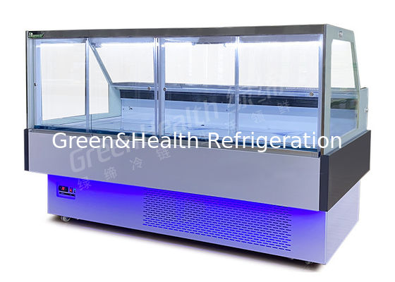 ประตูกระจกบานเลื่อนสีขาวด้านหน้า Deli Display Chiller พร้อมคอมเพรสเซอร์ Danfoss