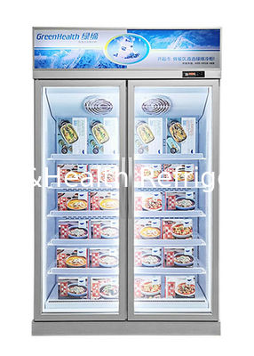 พัดลมระบายความร้อนอาหารแช่แข็งตู้เย็นแสดงตู้แช่แข็งสำหรับซูเปอร์มาร์เก็ต