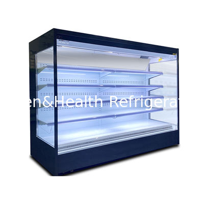 ตู้แช่เปิดโล่งขนาดใหญ่เชิงพาณิชย์ตั้งตรงสำหรับเครื่องดื่มผลไม้