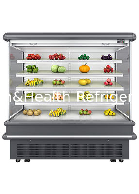 2.5m ซุปเปอร์มาร์เก็ต Multi Deck Open Chiller พร้อมฟันไดนามิคเย็นและอัตโนมัติ defrost สําหรับกระจกกระจก