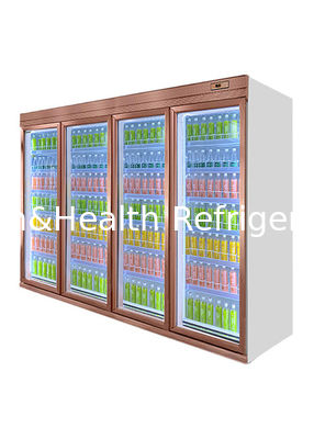 1800W Commercial Beverage Cooler Glass Vitrine Drinks ตู้โชว์ตั้งตรงสำหรับร้านค้าปลีก