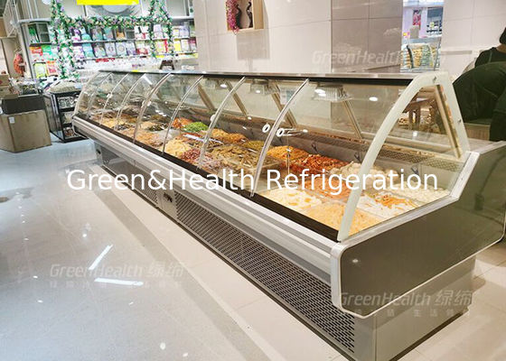 ตู้โชว์อาหารสำเร็จรูปขนาดใหญ่พร้อมประตูบานเลื่อน 4 ล้อสากล