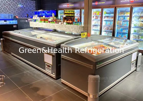 ตู้แช่แข็งแสดงผลเชิงพาณิชย์สีเทา 2.5 ม. พร้อมกระจกนิรภัยความจุ 1,040 ลิตร