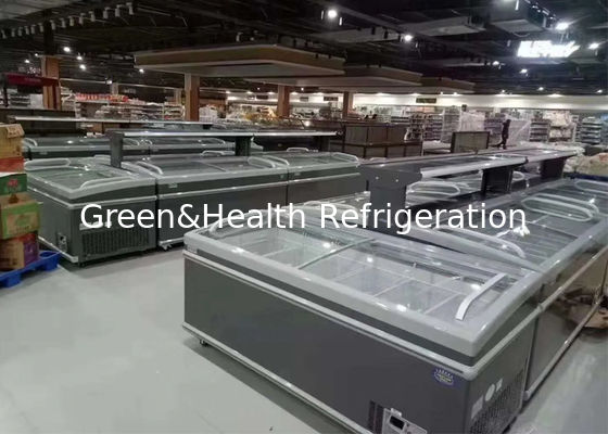 Static Cooling Island Chest Freezer อุปกรณ์ตู้เย็นเพื่อการพาณิชย์สำหรับไอศกรีม