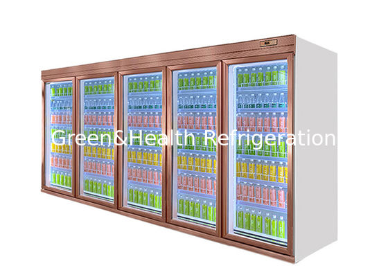 ตู้โชว์เครื่องดื่มประตูกระจกรีโมท 2250L สีขาวแชมเปญ