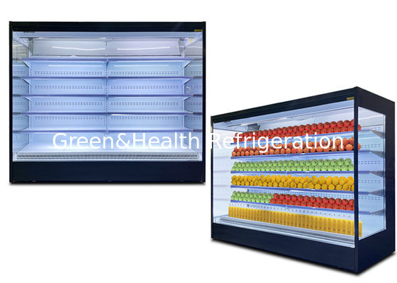 ท่อทองแดงที่มีประสิทธิภาพ Fin Multideck Open Chiller ระบบละลายน้ำแข็งอัตโนมัติ