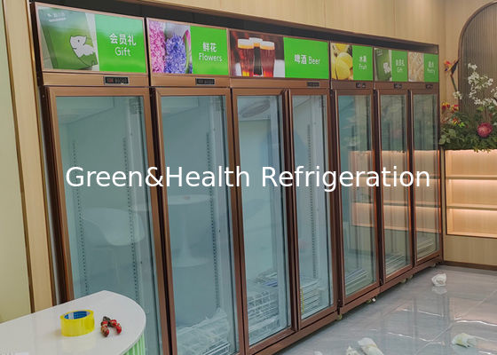 ซุปเปอร์มาร์เก็ตประตูกระจกตู้เย็นโชว์เครื่องดื่มตู้เย็น 452L