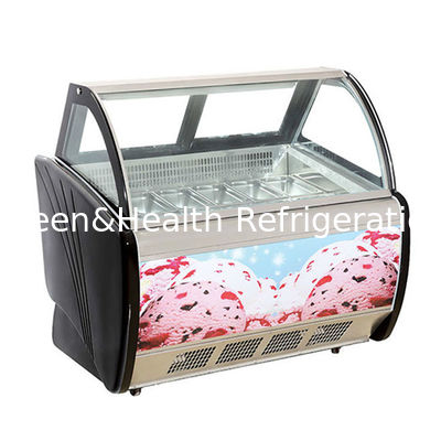 12 กระปุก สีเทา อิตาลี จีลาโต้ ช่องแสดงภาพ เครื่องเย็นสําหรับร้านไอศกรีม