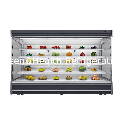 Night Curtain Multideck Open Chiller Supermarket Showcase สำหรับเครื่องดื่มและโยเกิร์ต