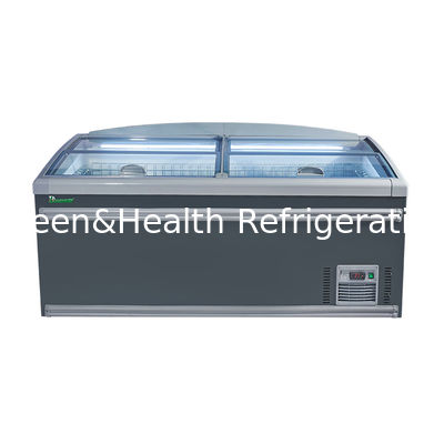 2 ประตู หมู่เกาะการค้า Freezer กับ R290 เครื่องเย็น แสงภายใน 1040L