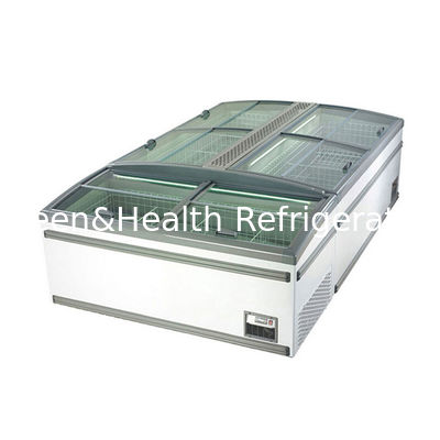 สีขาว ตู้เย็นพาณิชย์ ตู้เย็นกระเป๋าตู้เย็น พร้อมประตูข้าง สําหรับซุปเปอร์มาร์เก็ต
