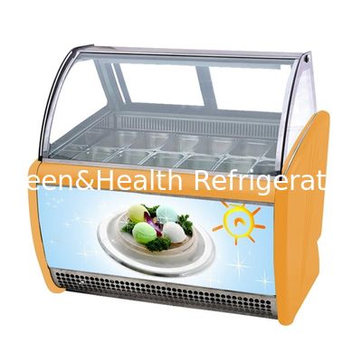 ร้านขายไอศกรีมเกรด ไอศกรีมเกรด ช่องตู้เย็น พร้อมกระทะ 8/10/12/14/16