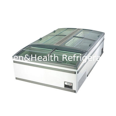 CE ROHS เครื่องแสดงสินค้า เครื่องเย็น ซุปเปอร์มาร์เก็ต เครื่องเย็นประตูกระจกโค้ง