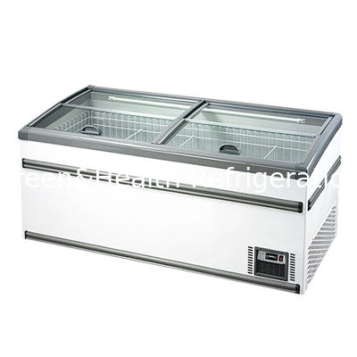 ตู้แช่แข็งแสดงสินค้าแช่แข็งในซุปเปอร์มาร์เก็ต สีขาว/เทา / เกี๊ยวข้าว-เนื้อ / ตู้แช่แข็งแสดงปลาแช่แข็งแบบเกาะ