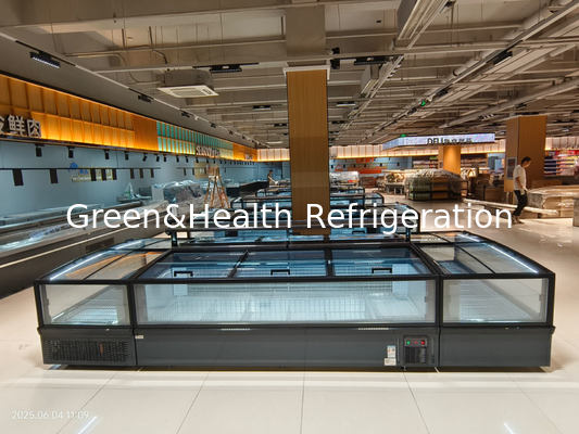 ตู้แช่แข็งแบบตั้งพื้น Supermarket Island สำหรับเนื้อสัตว์ พร้อมไฟ LED