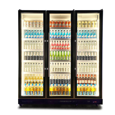 ประตูกระจกพาณิชย์ ติดตั้งหลายแสง เครื่องดื่ม ตู้เย็น