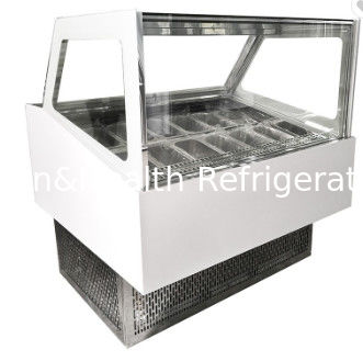 ตู้โชว์ไอศกรีมแบบแข็ง / Popsicle Bucket Pans Showcase Gelato Color Steel