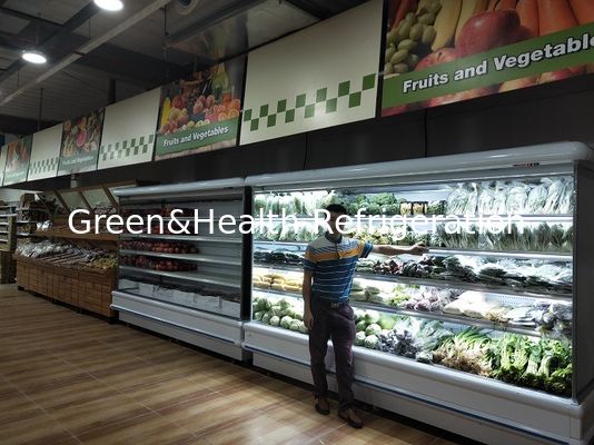 Supermarket Luxury Multideck Open Chiller Fan Cooling ความยาวที่กำหนดเอง