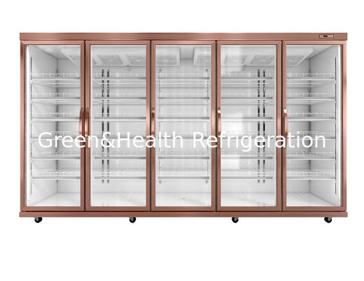 Adjustble Racks อุณหภูมิดิจิตอล 3300 L ตู้เย็นประตูกระจก