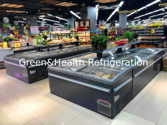 ตู้แช่ซุปเปอร์มาร์เก็ตเนื้อและเกาะปลาพร้อมฝาเลื่อน